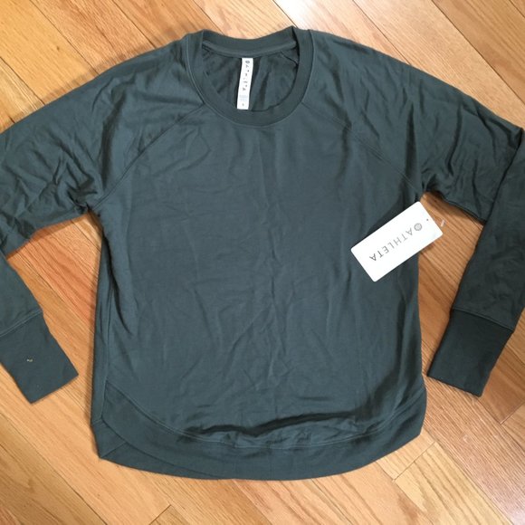 NWT Athleta Mindset Sweatshirt - Bali Green (S) - Picture 4 of 6